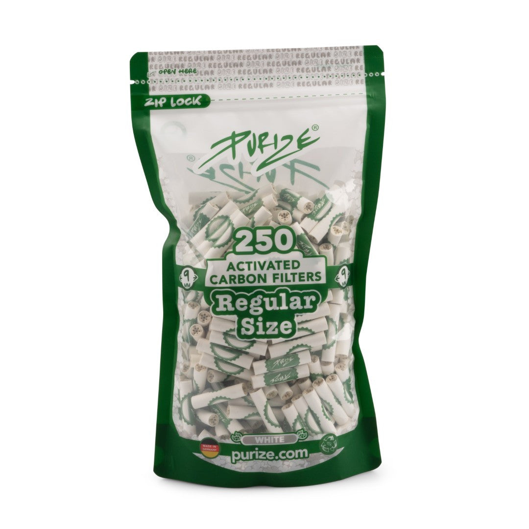 PURIZE® Aktivkohlefilter - Regular Size, Beutel 250 St., weiß