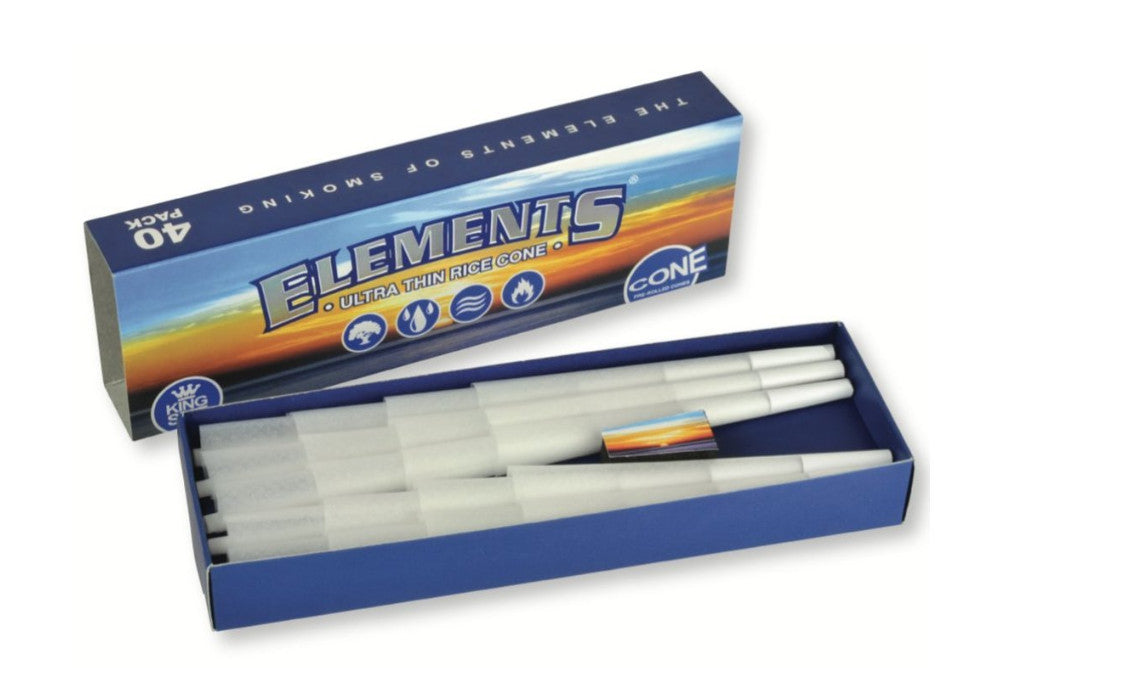 Reispapier-Hülsen Elements Cones King Size, 40 St.
