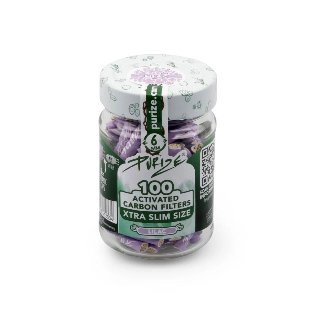 PURIZE® uhlíkové filtry - XTRA Slim Size, dóza 100 ks, fialová
