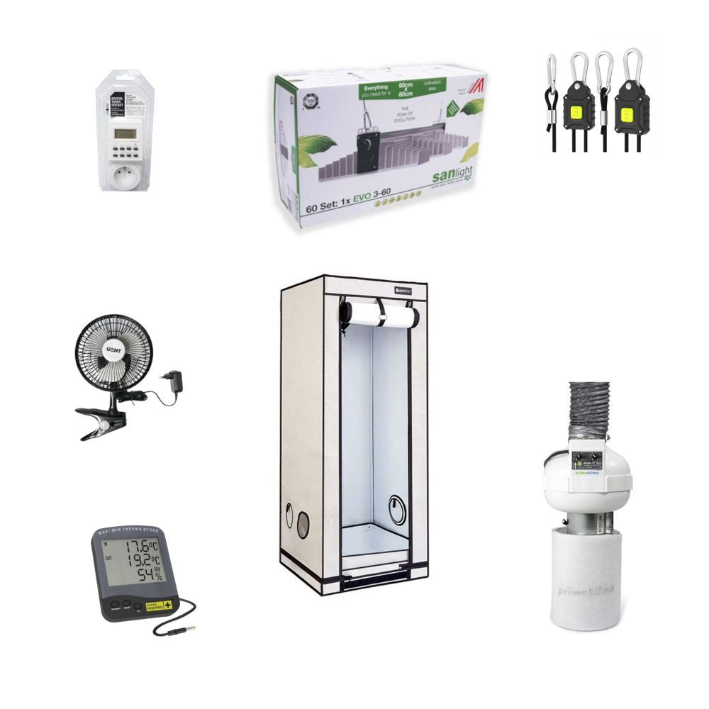 B2B Set Expert - Komplette grow box LED SANlight 200W, 60x60x160 cm