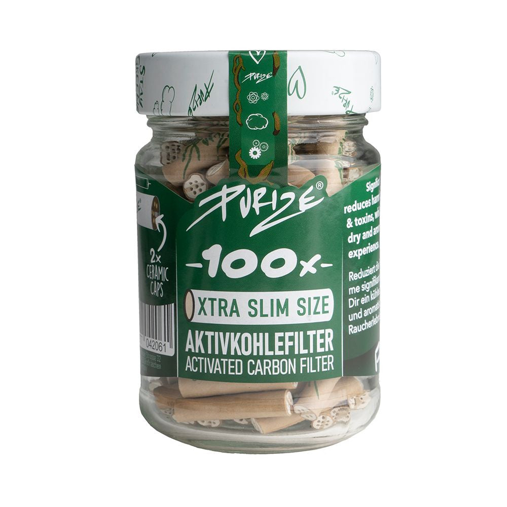 Purize XTRA Slim 6mm Aktivkohlefilter Organic, Glas 100 Stk.