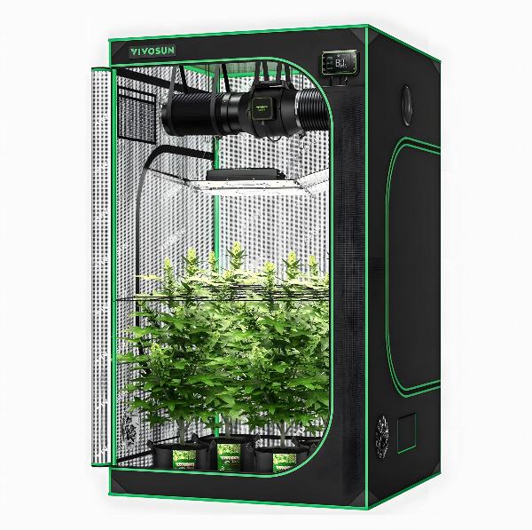 grow zelt 120x120 Vivosun Growbox 120x120x200 cm Komplettset – Green Vita Organics