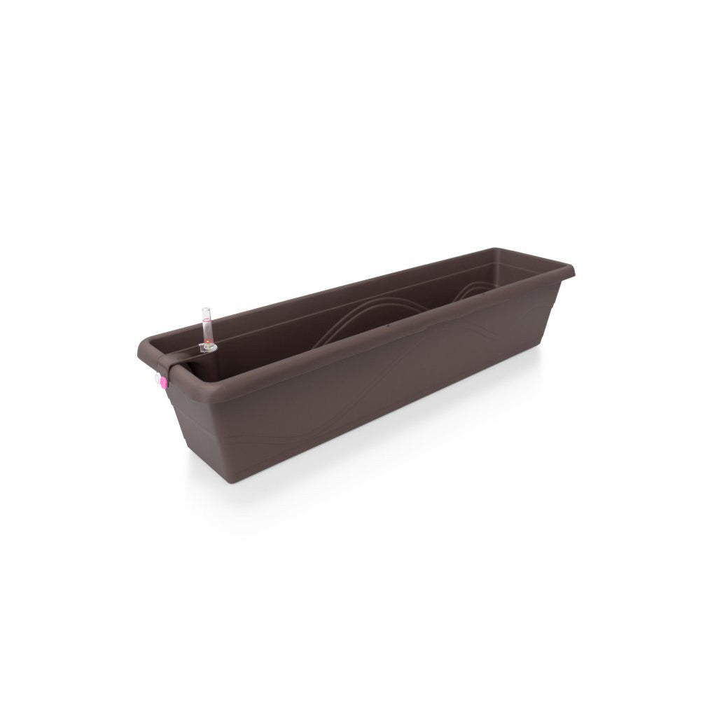 Selbstbewässernder Blumentopf Extra Line SMART, Länge 80 cm Braun