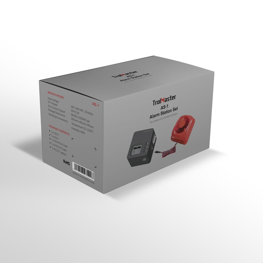 Trolmaster CO2 Alarm Station & Cable set (AS-1) - ohne Adapter (Schuko DE Endstück)
