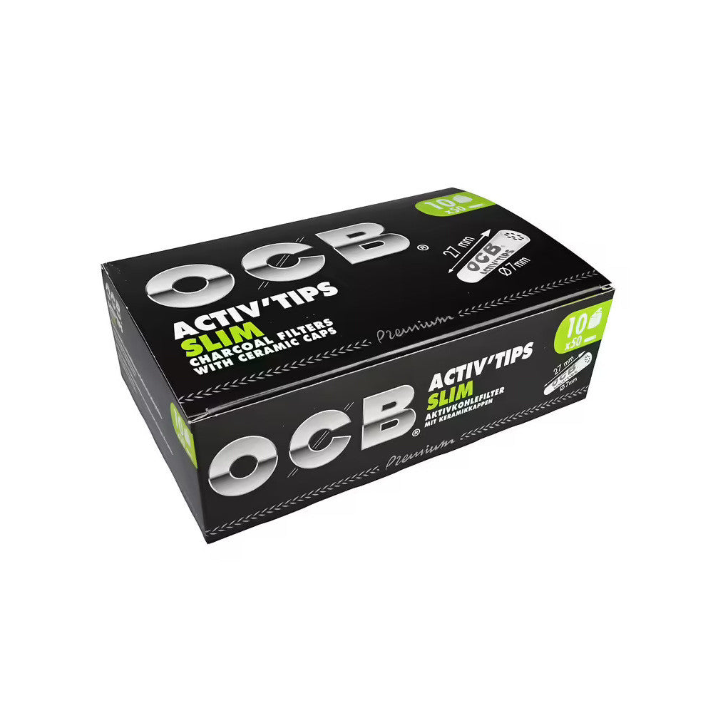 OCB carbon active filters Tips Slim 7 mm, BOX 10 Stk.