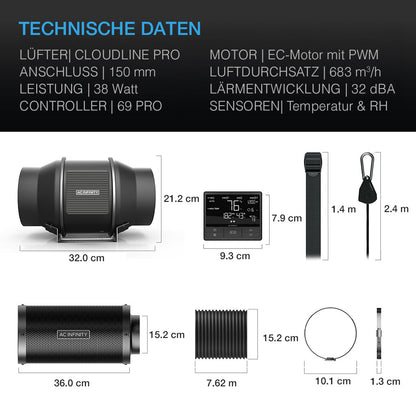 AC Infinity Luftfilter-Set PRO 150 mm – Bild 2