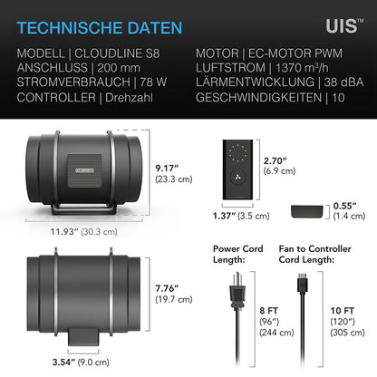 AC Infinity CLOUDLINE S8 – Bild 3