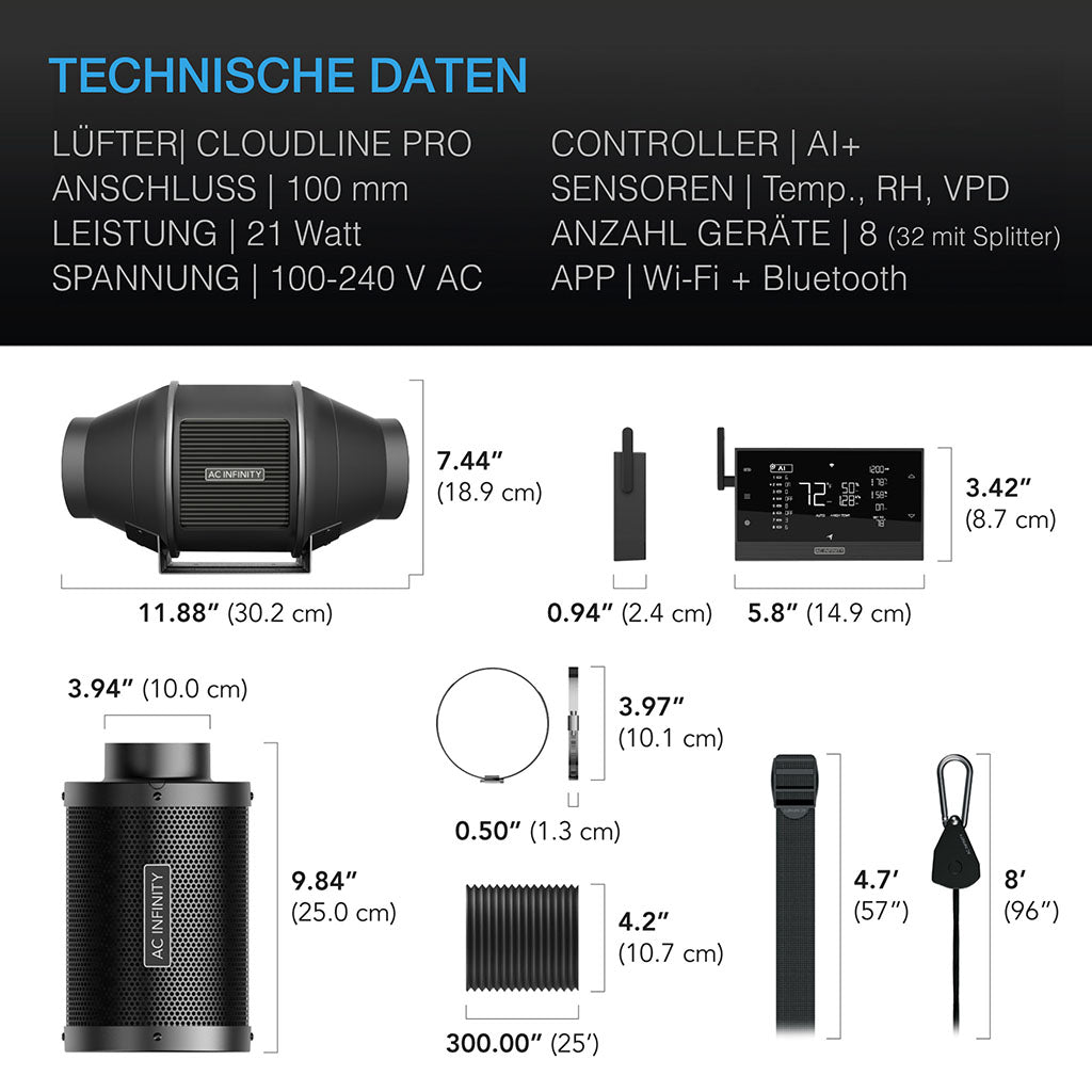 AC Infinity Luftfilter-Set PRO 100 mm – Bild 7