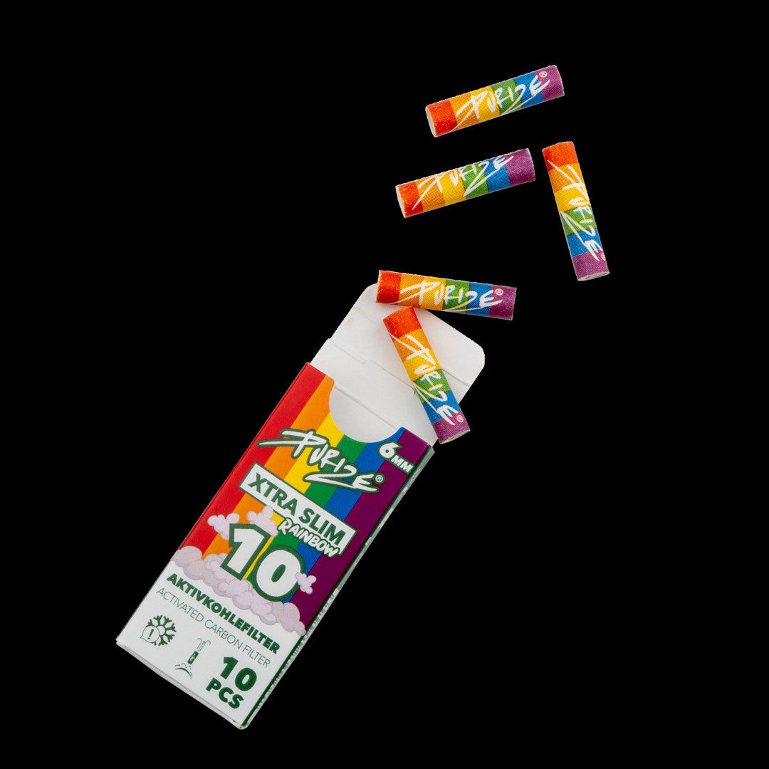 PURIZE® Aktivkohlefilter - XTRA Slim Size, Schachtel 10 St., Regenbogen