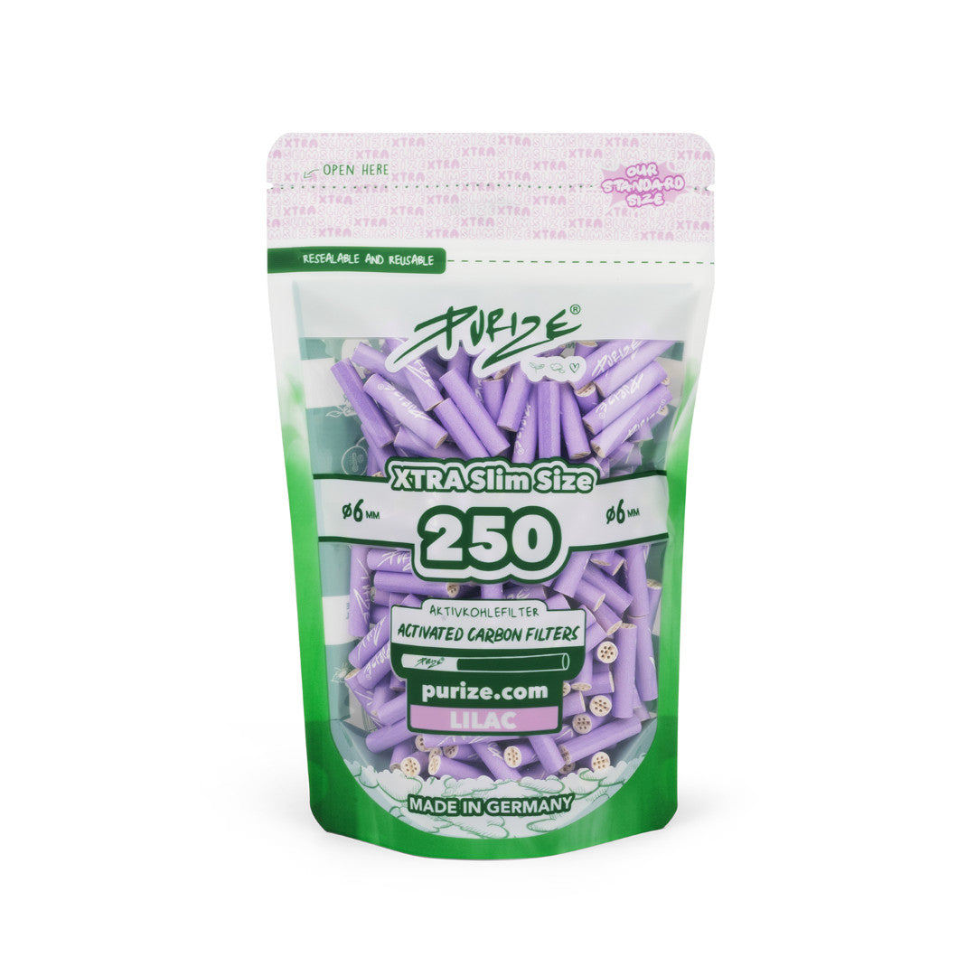 PURIZE® Aktivkohlefilter - XTRA Slim Size, Beutel 250 St., lila