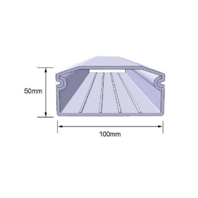 Urban Hydro NFT Rinne 100x50 mm - ohne Loch, 1-lagig, innen weiß, 290 cm