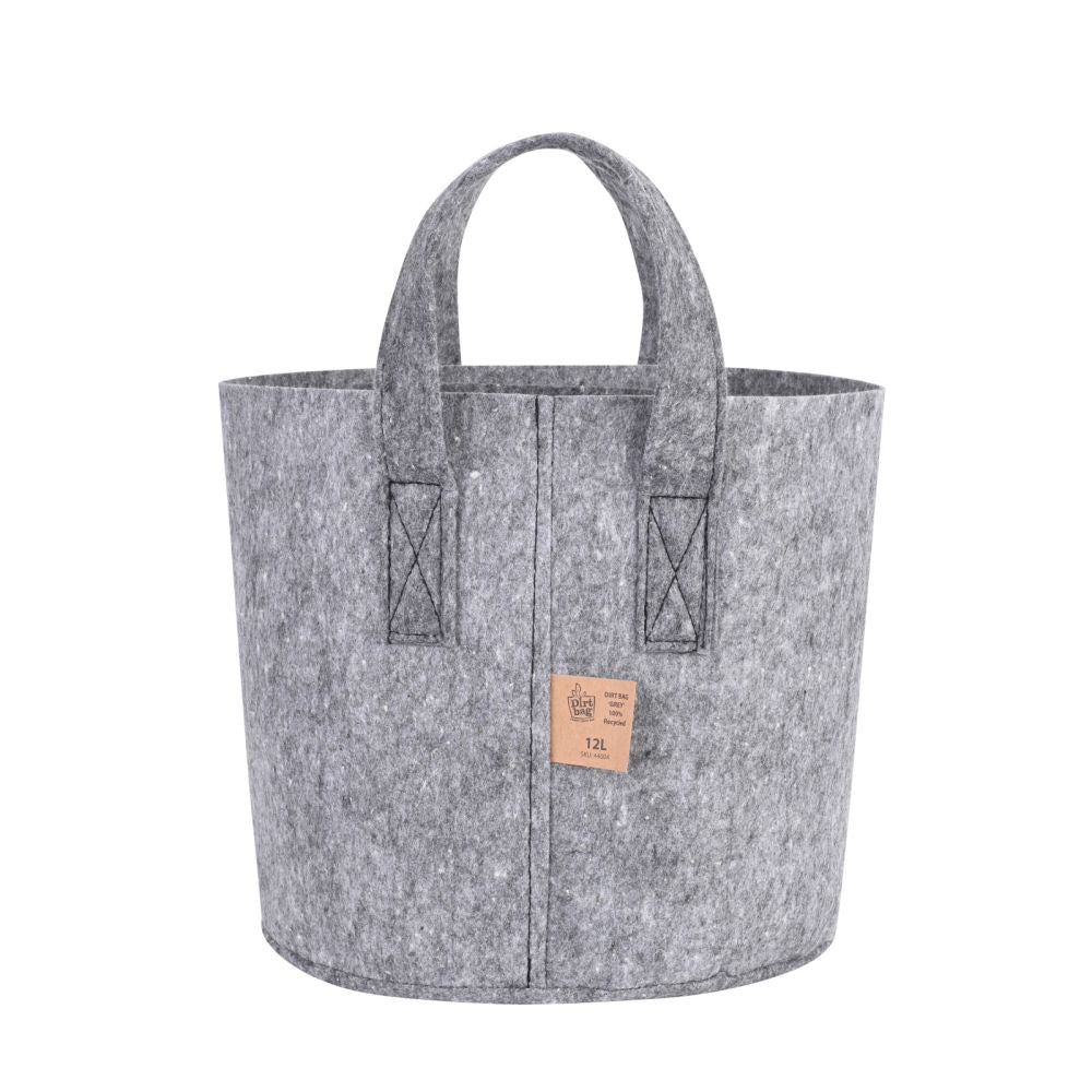 Dirt Bag Grey Stoff Topf 12 l (Topf aus 100% recyceltem Stoff) - 25x23 cm