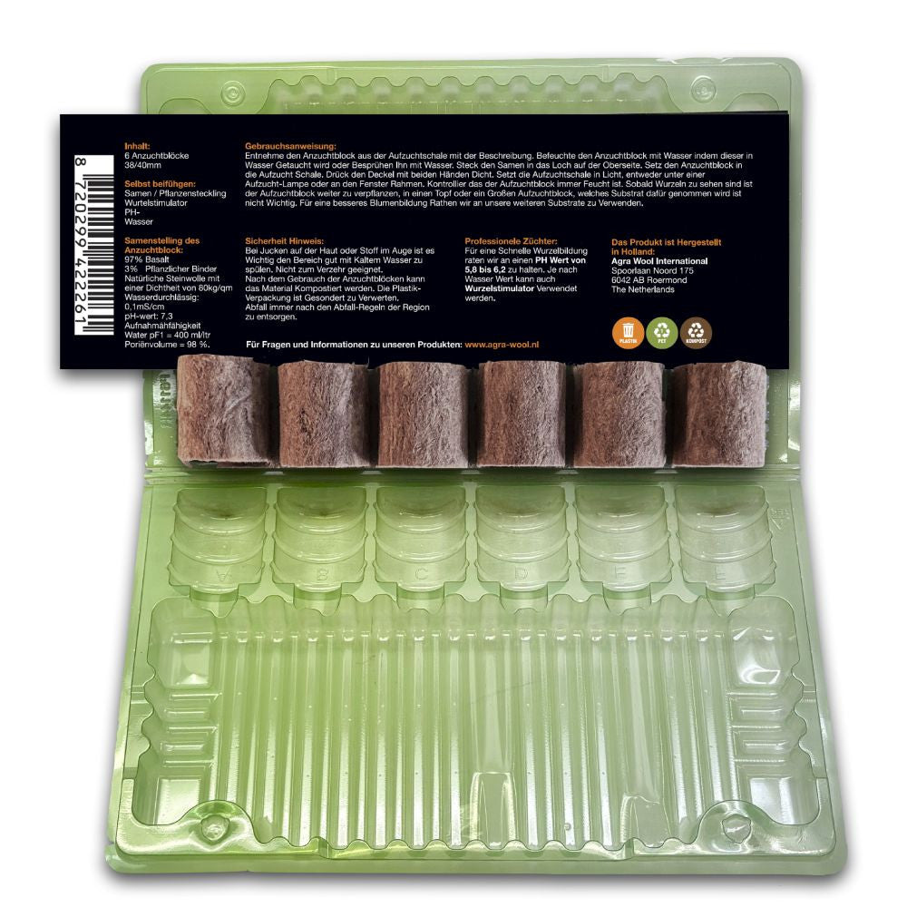 Agra-Wool Speedgrow Plug 38/40 Starter Pack, 6 Stk