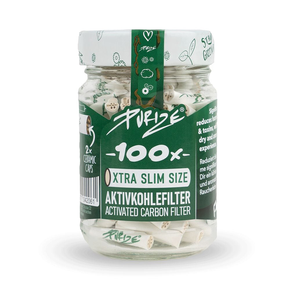 Purize XTRA Slim 6mm Aktivkohlefilter weiss, Glas 100 Stk.