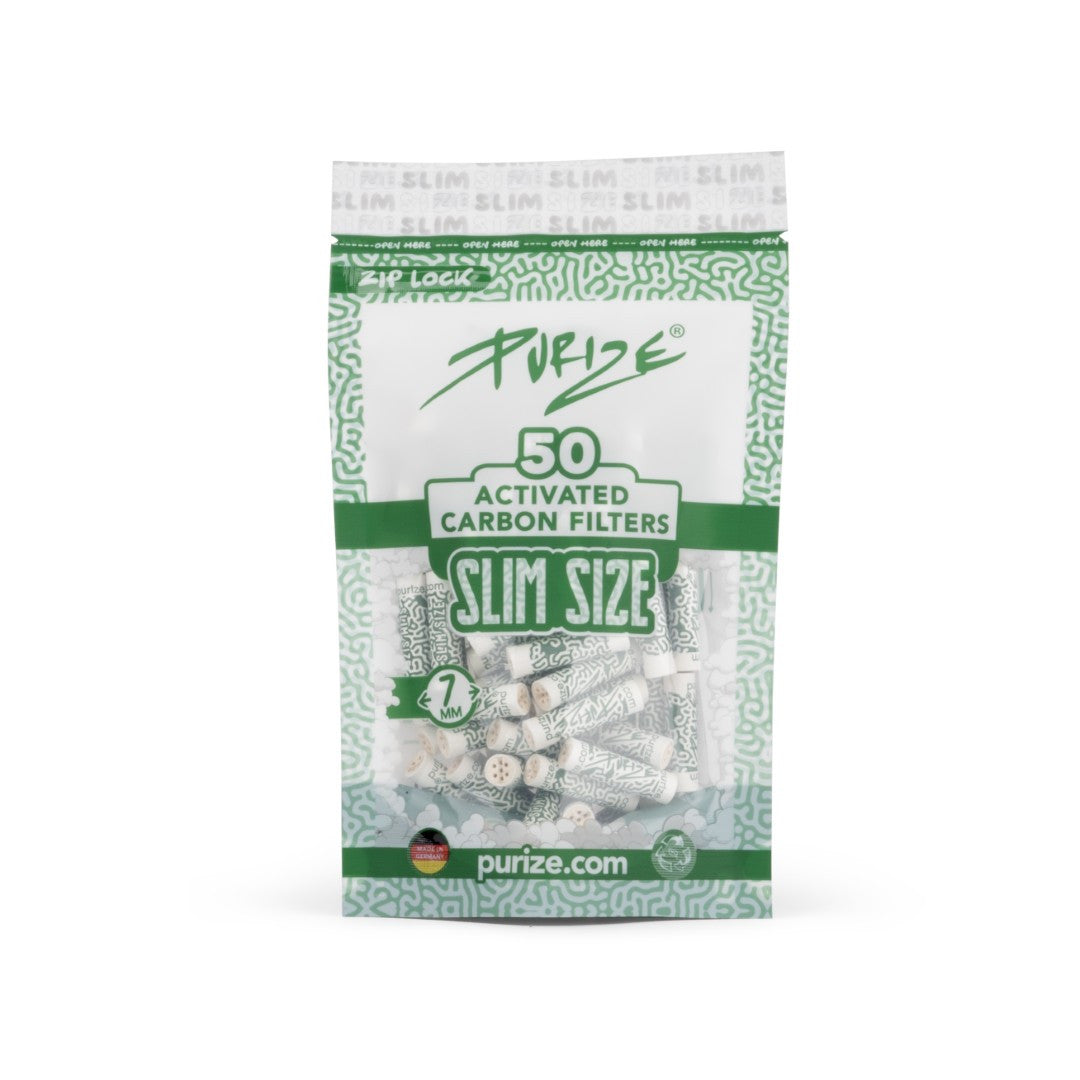 PURIZE® Aktivkohlefilter - Slim Size, Beutel 50 St., weiß