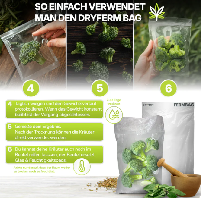 DryFerm Bags 3er Sets – Passives Trocknen & Curing ohne Technik