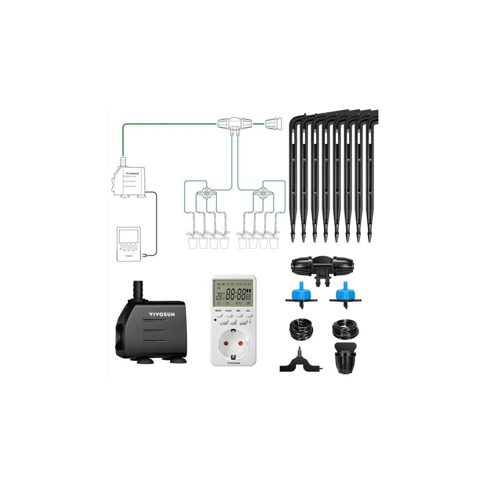VIVOSUN FlexFeed Kit - automatisches Tropfbewässerungssystem mit Pumpe