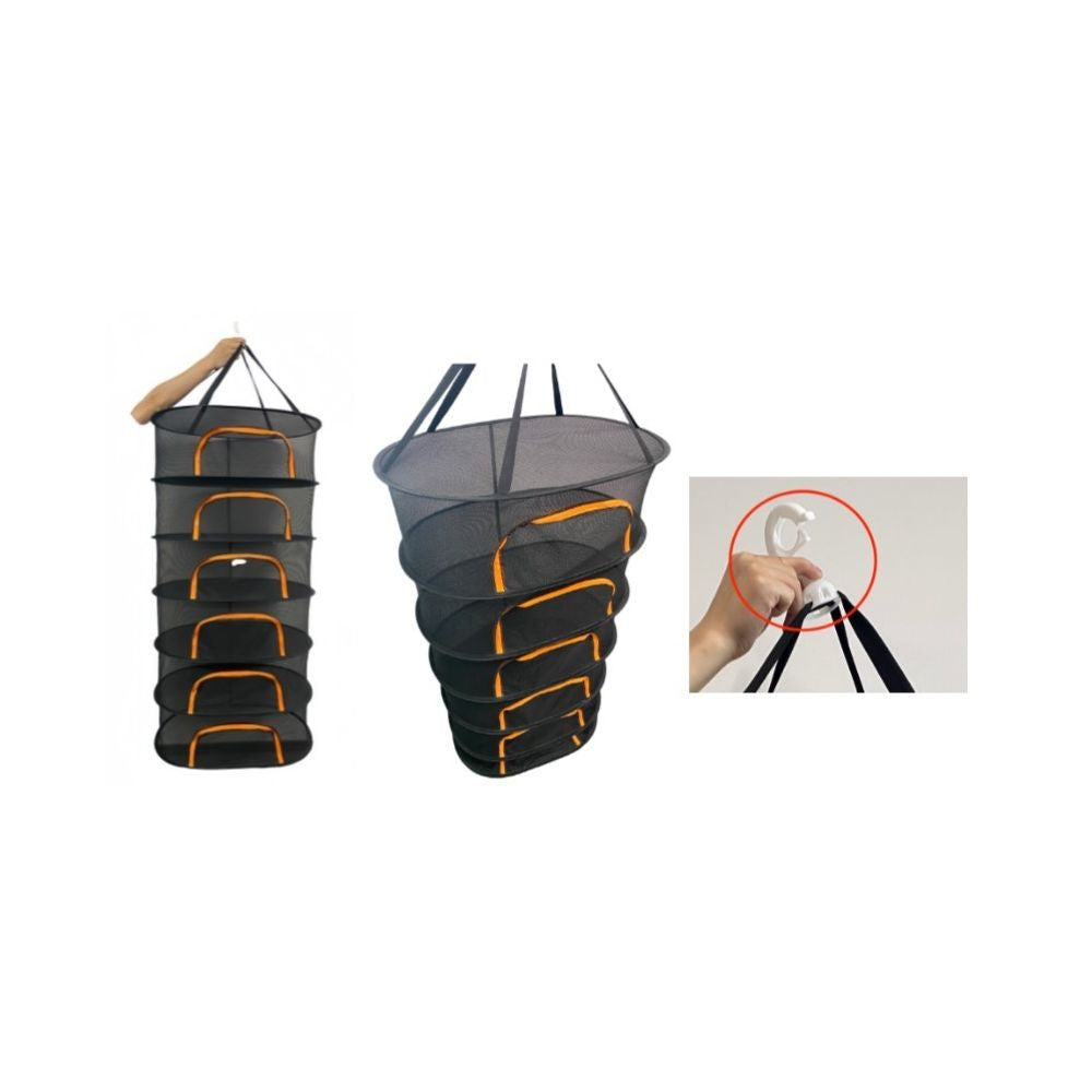 FAIRNET ZIP ORANGE Trockennetz mit Reißverschluss 55 cm, 6 Ebenen, Höhe 120 cm