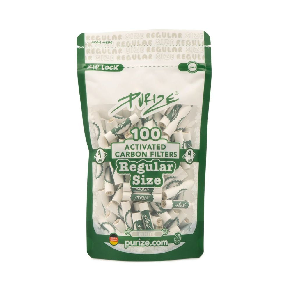PURIZE® uhlíkové filtry - Regular Size, sáček 100 ks, bílá