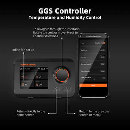 Spider Farmer 4 Zoll Inline Fan Komplettset mit GGS Controller (Smart Control)