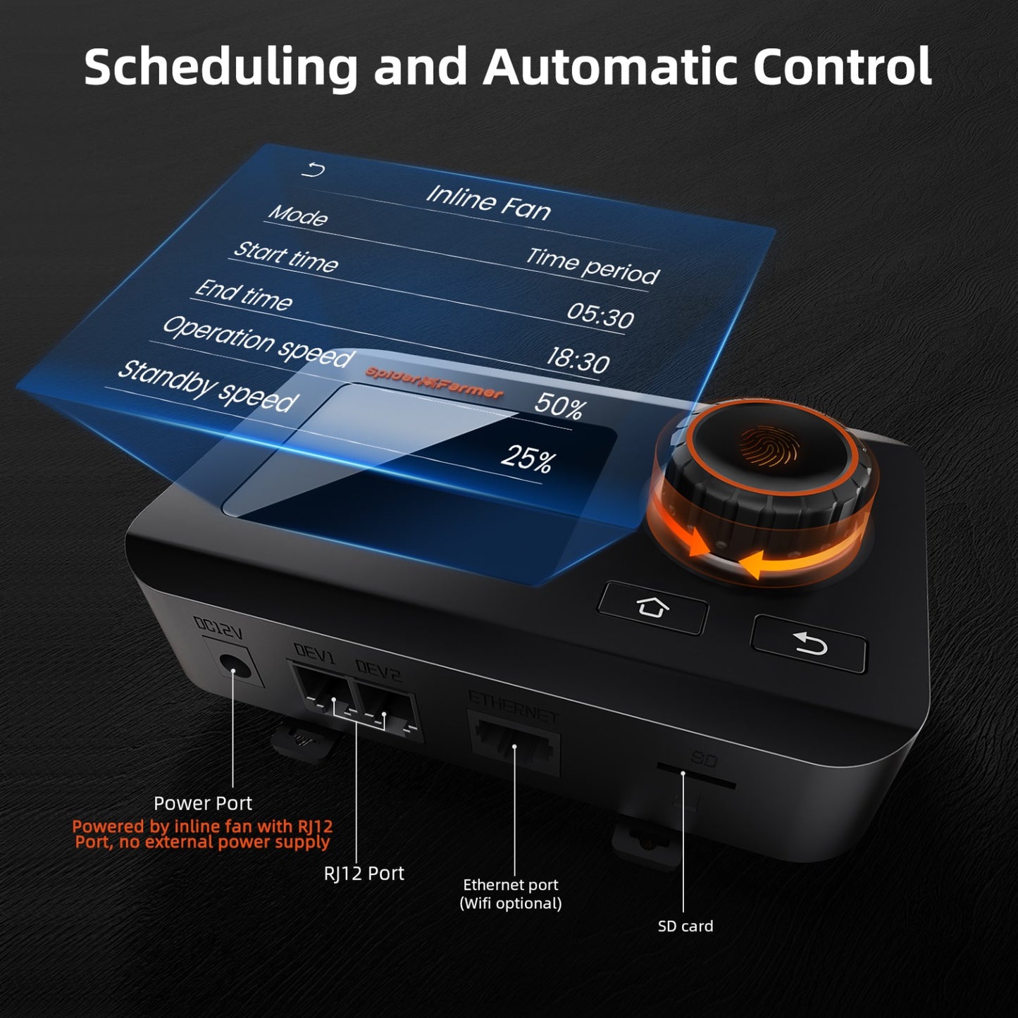 Spider Farmer 4 Zoll Inline Fan Komplettset mit GGS Controller (Smart Control)