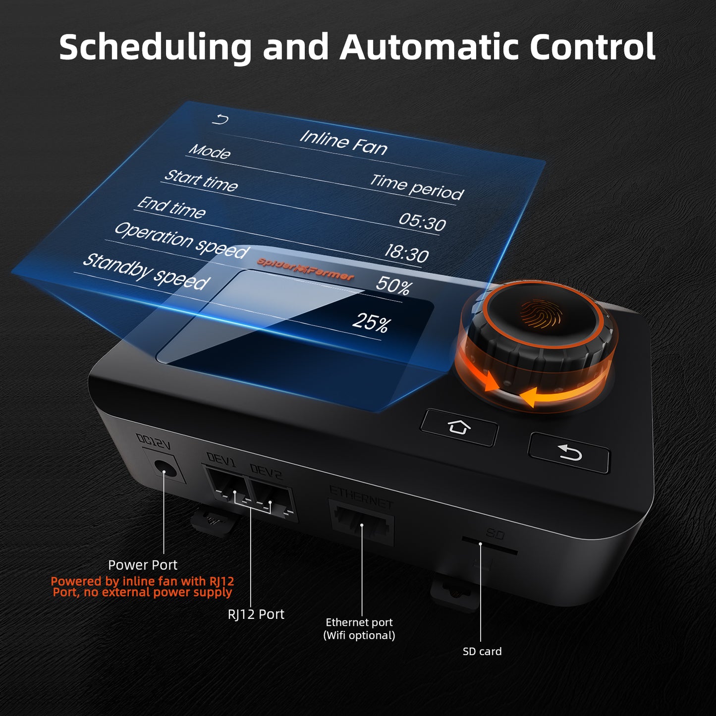 Spider Farmer 4 Zoll Inline Fan Komplettset mit GGS Controller (Smart Control)