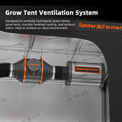 Spider Farmer 4 Zoll Inline Fan Komplettset mit GGS Controller (Smart Control)
