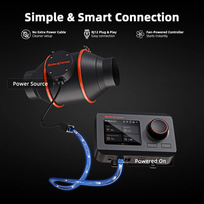 Spider Farmer 4 Zoll Inline Fan Komplettset mit GGS Controller (Smart Control)